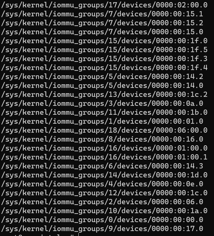 檢查 IOMMU Group 分組