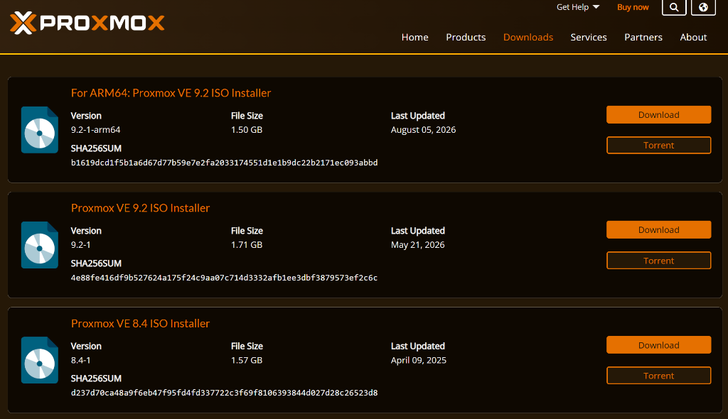 下載 Proxmox VE ISO